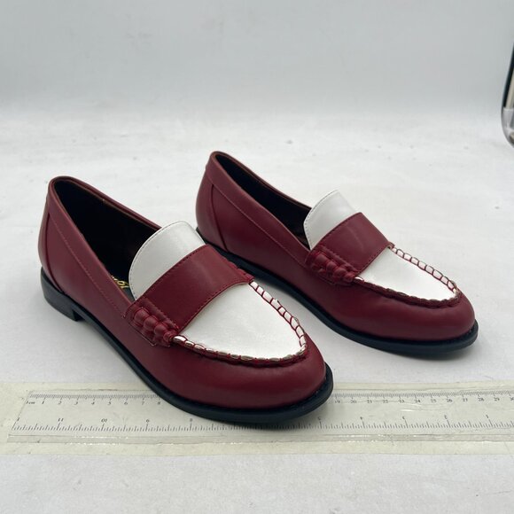 FOWT Dark Brown-white Men Stylish Round Toe Slip On Comfortable Loafers Shoes main image 8